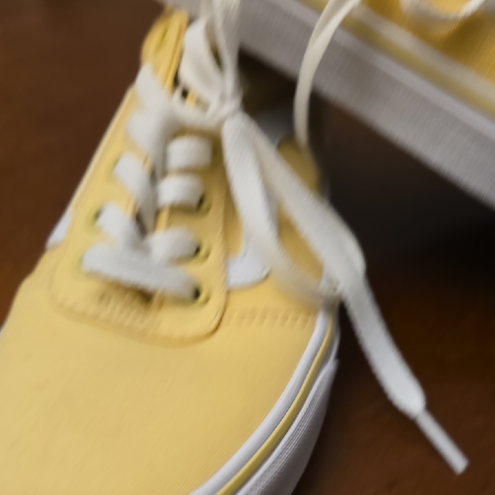 Yellow Canvas Sneakers with White Accents - Picture 5 of 9